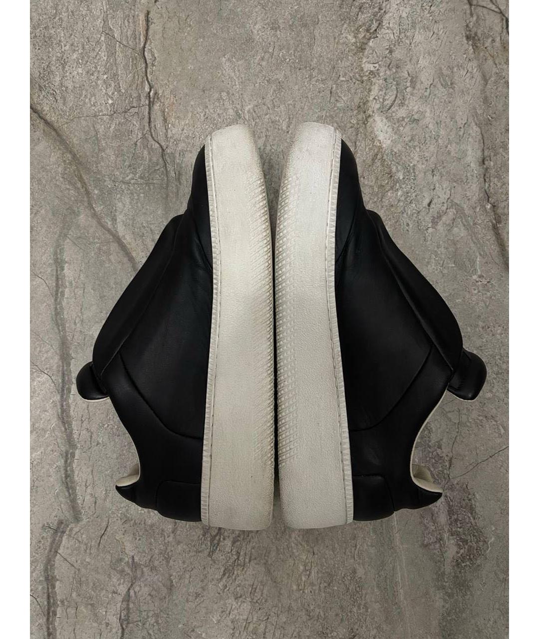 MAISON MARGIELA Черные кожаные низкие кроссовки / кеды, фото 3