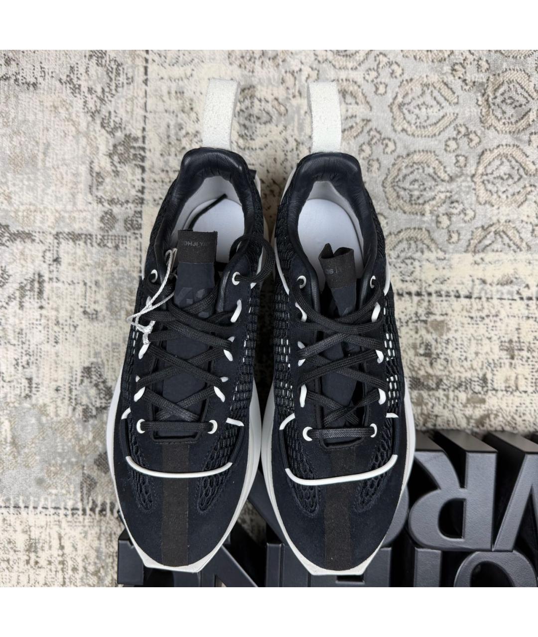 Y-3 Черные текстильные низкие кроссовки / кеды, фото 6
