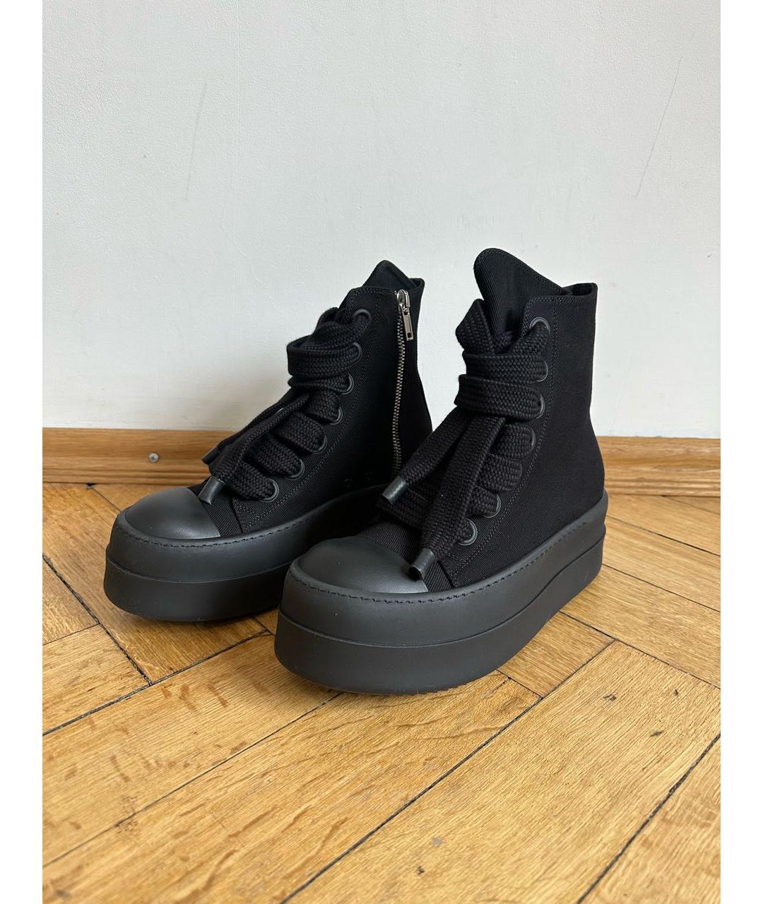 RICK OWENS DRKSHDW Черные высокие кроссовки / кеды, фото 3