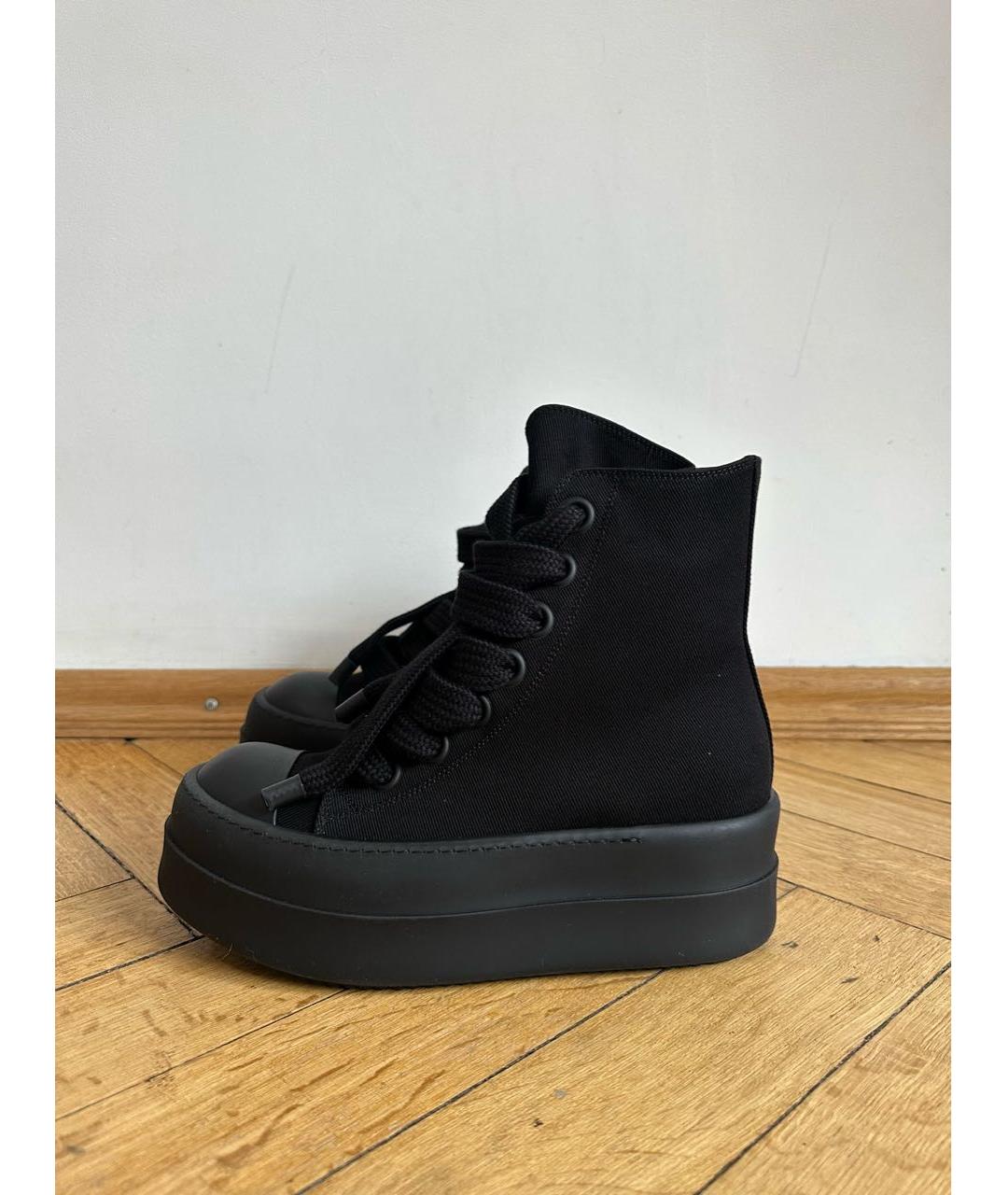 RICK OWENS DRKSHDW Черные высокие кроссовки / кеды, фото 9