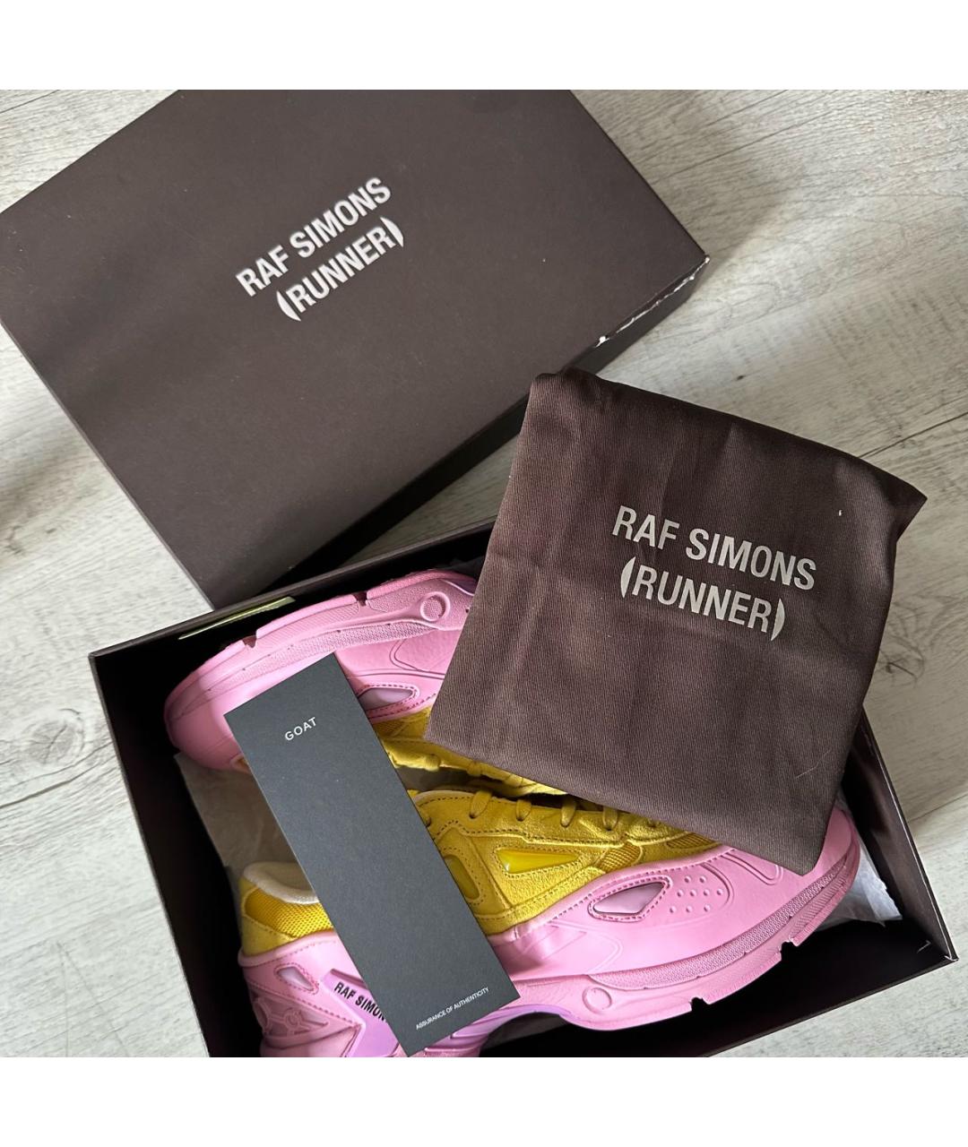 RAF SIMONS Розовые замшевые низкие кроссовки / кеды, фото 7