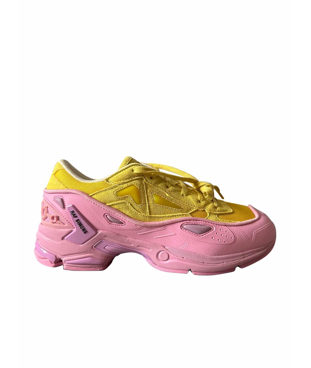 RAF SIMONS Розовые замшевые низкие кроссовки / кеды, фото 1