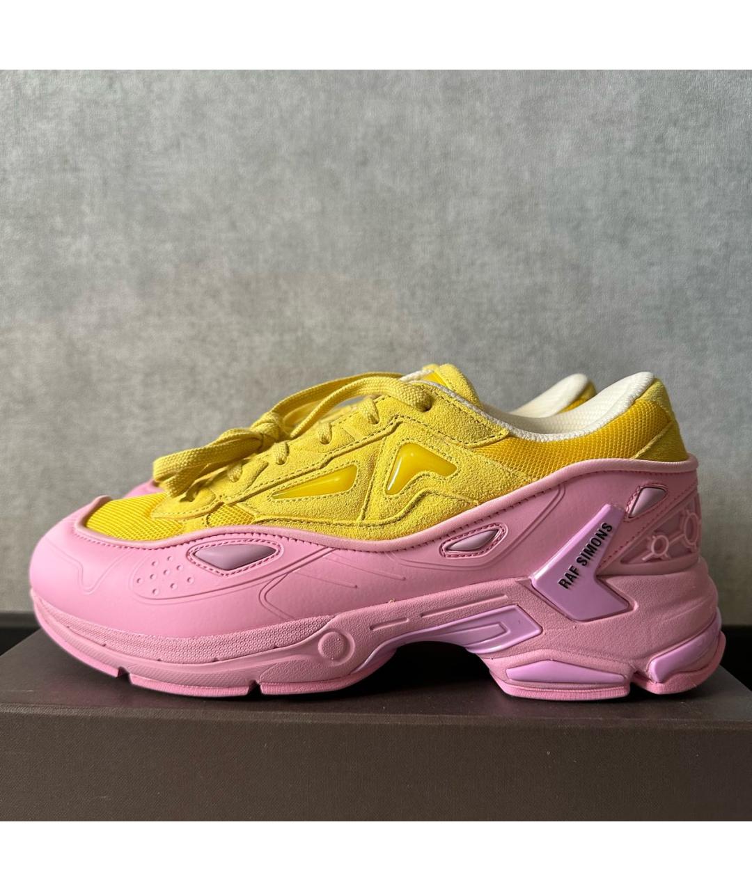 RAF SIMONS Розовые замшевые низкие кроссовки / кеды, фото 3