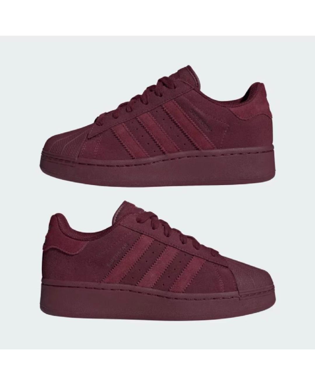 ADIDAS Бордовые замшевые кроссовки, фото 5