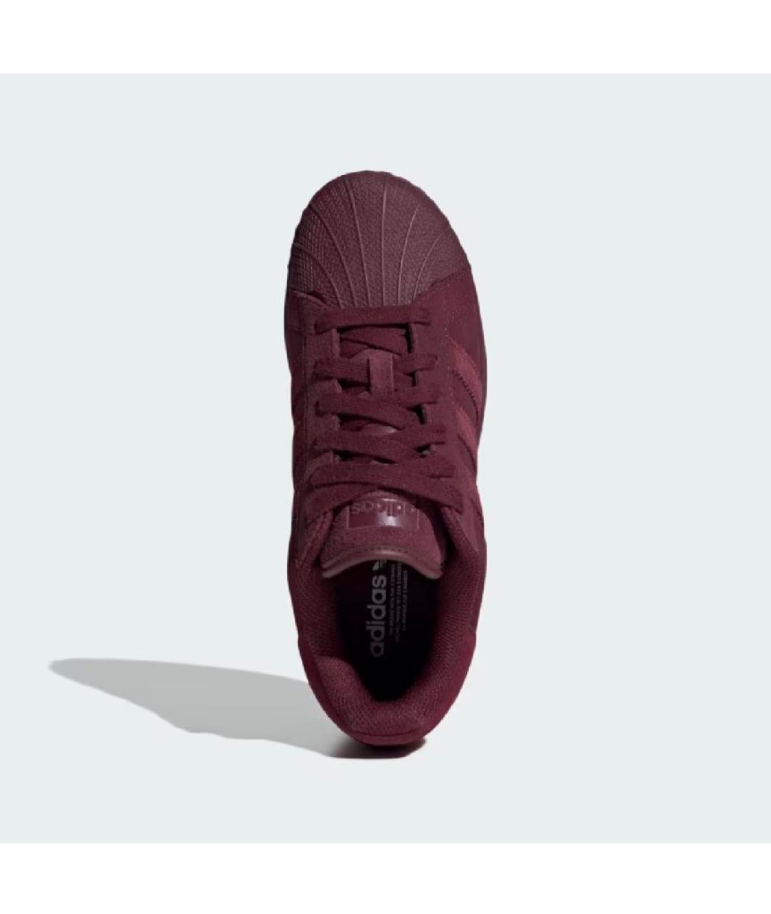 ADIDAS Бордовые замшевые кроссовки, фото 3