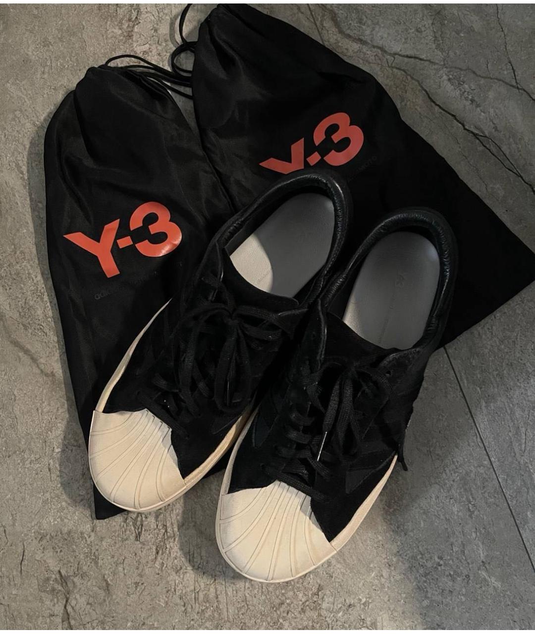 YOHJI YAMAMOTO Черные замшевые низкие кроссовки / кеды, фото 2