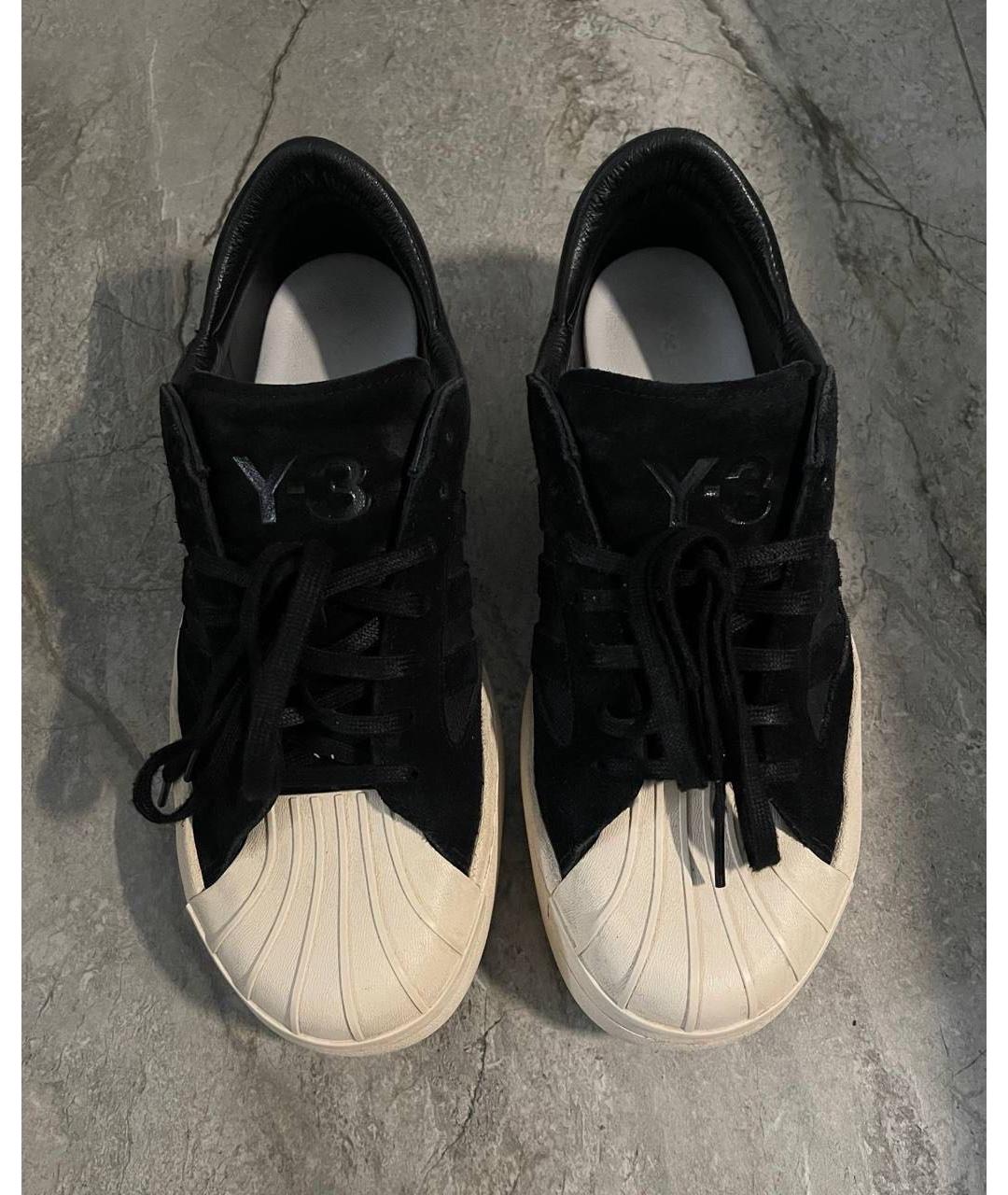 YOHJI YAMAMOTO Черные замшевые низкие кроссовки / кеды, фото 3
