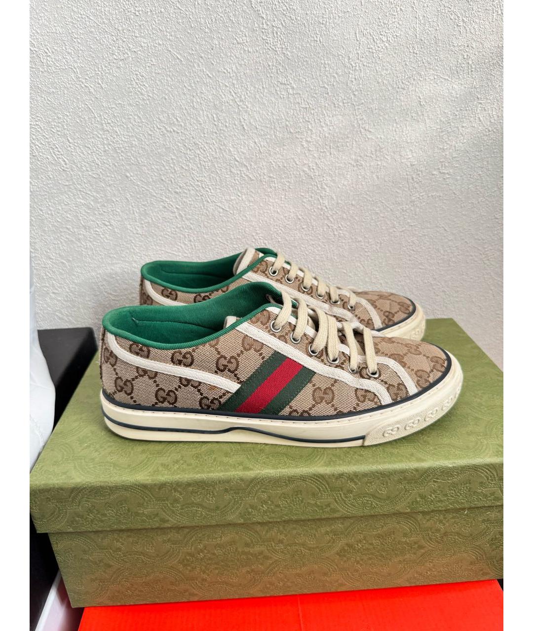 GUCCI Бежевые низкие кроссовки / кеды, фото 8