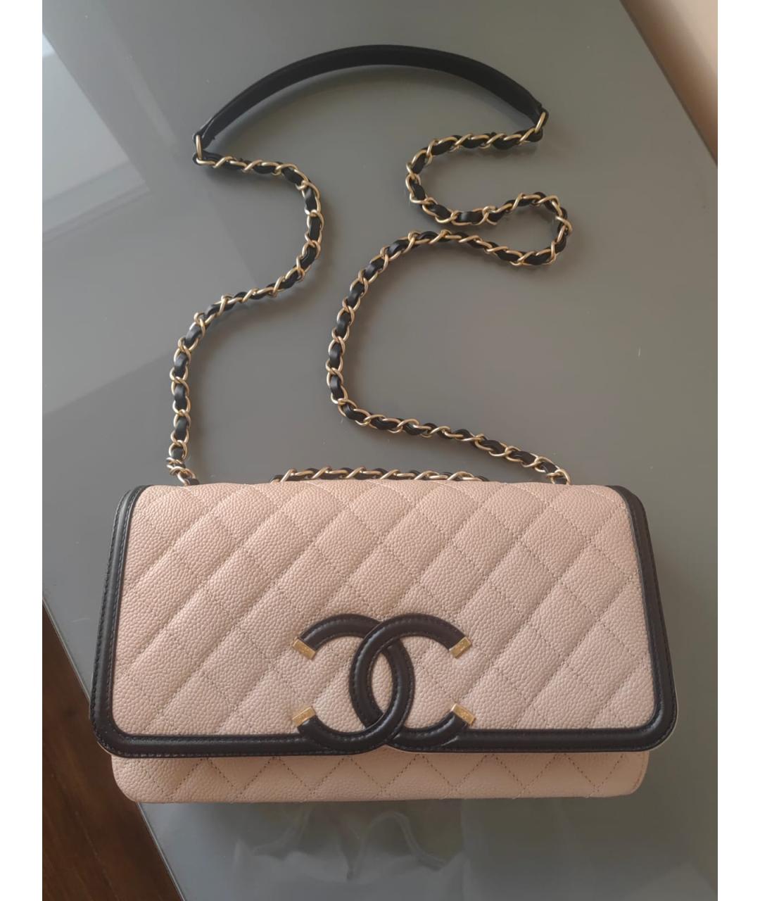 CHANEL Розовая кожаная сумка через плечо, фото 3
