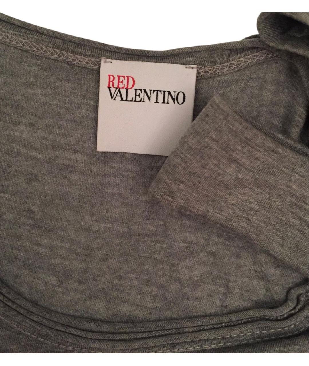RED VALENTINO Серая футболка, фото 4