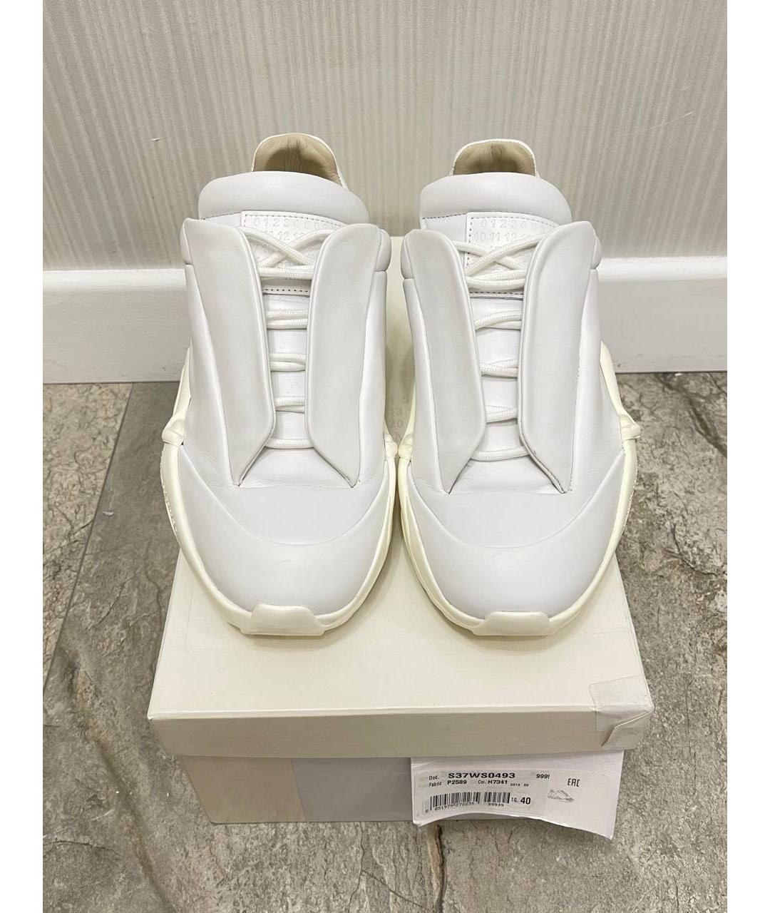 MAISON MARGIELA Белые кожаные кроссовки, фото 3