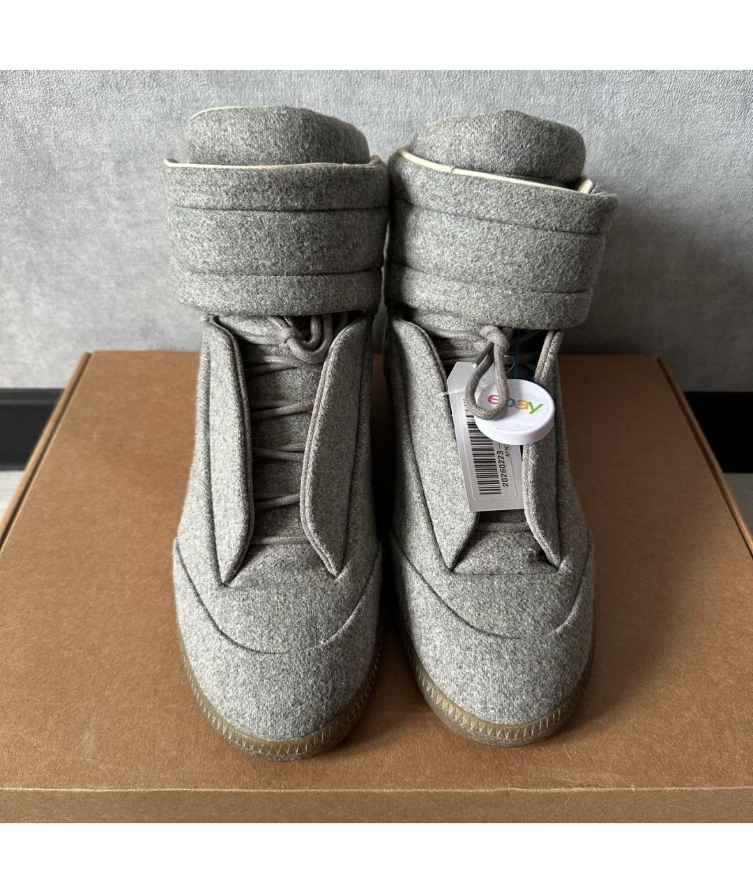 MAISON MARGIELA Серые высокие кроссовки / кеды, фото 2