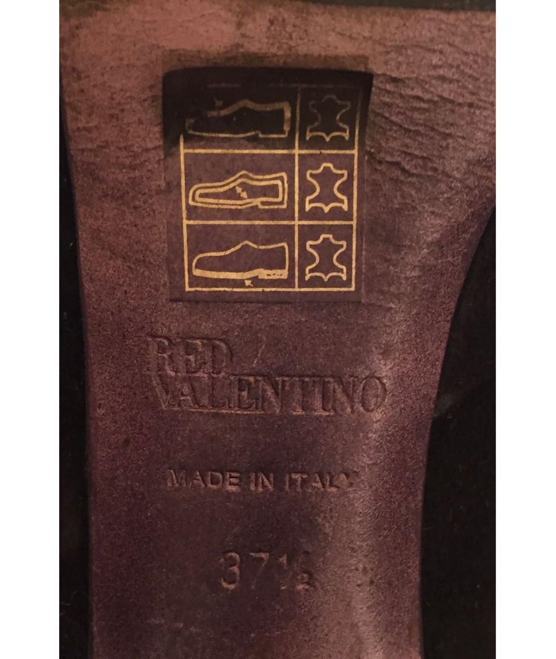 RED VALENTINO Черные замшевые ботфорты, фото 6