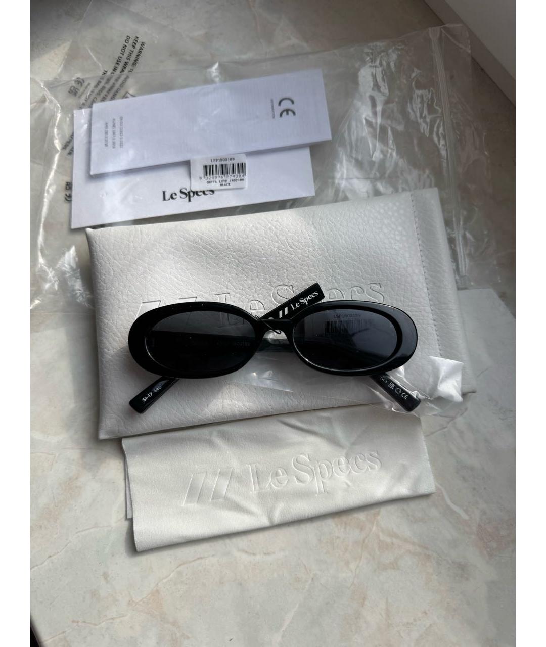 LE SPECS Черные пластиковые солнцезащитные очки, фото 4