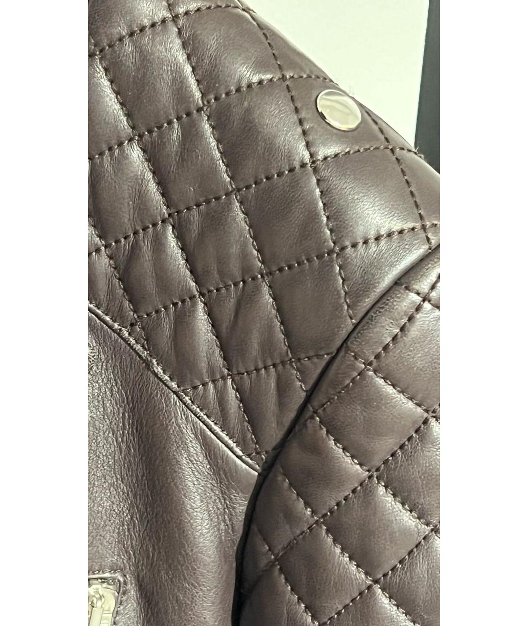 BALENCIAGA Коричневая кожаная куртка, фото 8