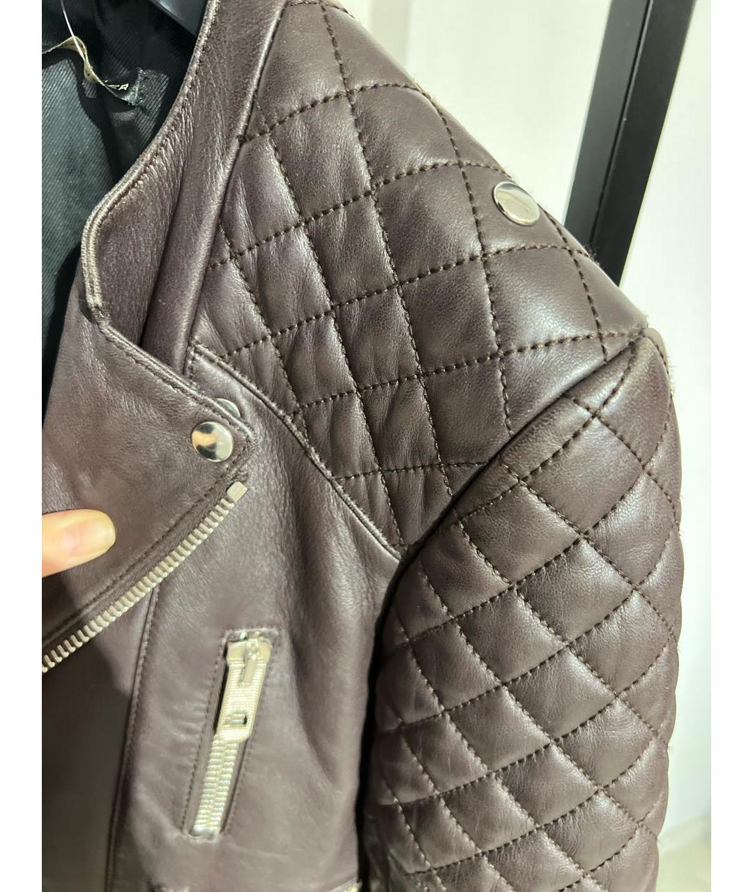 BALENCIAGA Коричневая кожаная куртка, фото 5