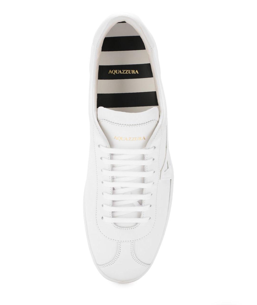 AQUAZZURA Белые кожаные кеды, фото 3