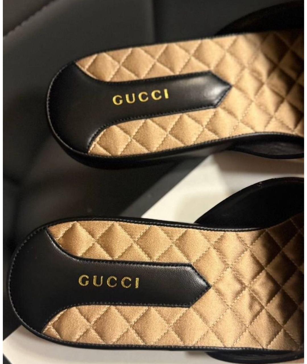 GUCCI Бежевые кожаные шлепанцы, фото 5