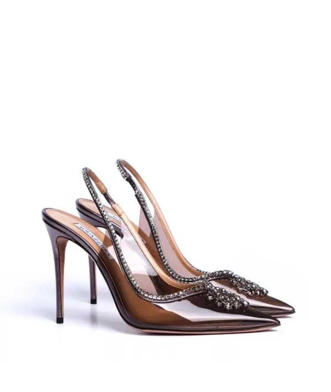 AQUAZZURA Коричневые кожаные туфли, фото 2