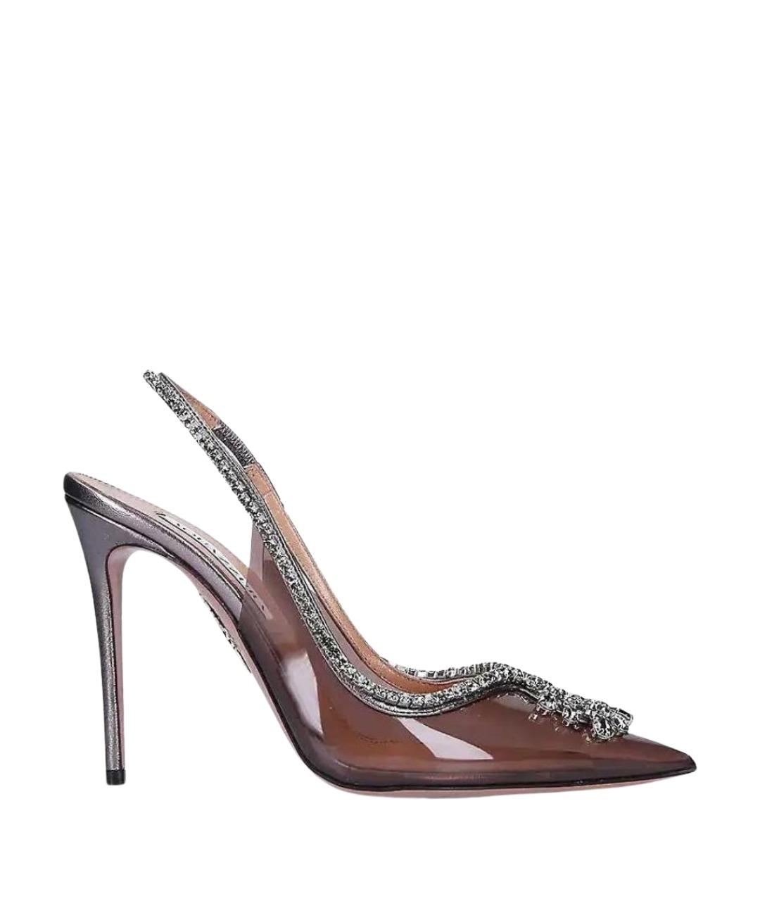 AQUAZZURA Коричневые кожаные туфли, фото 1