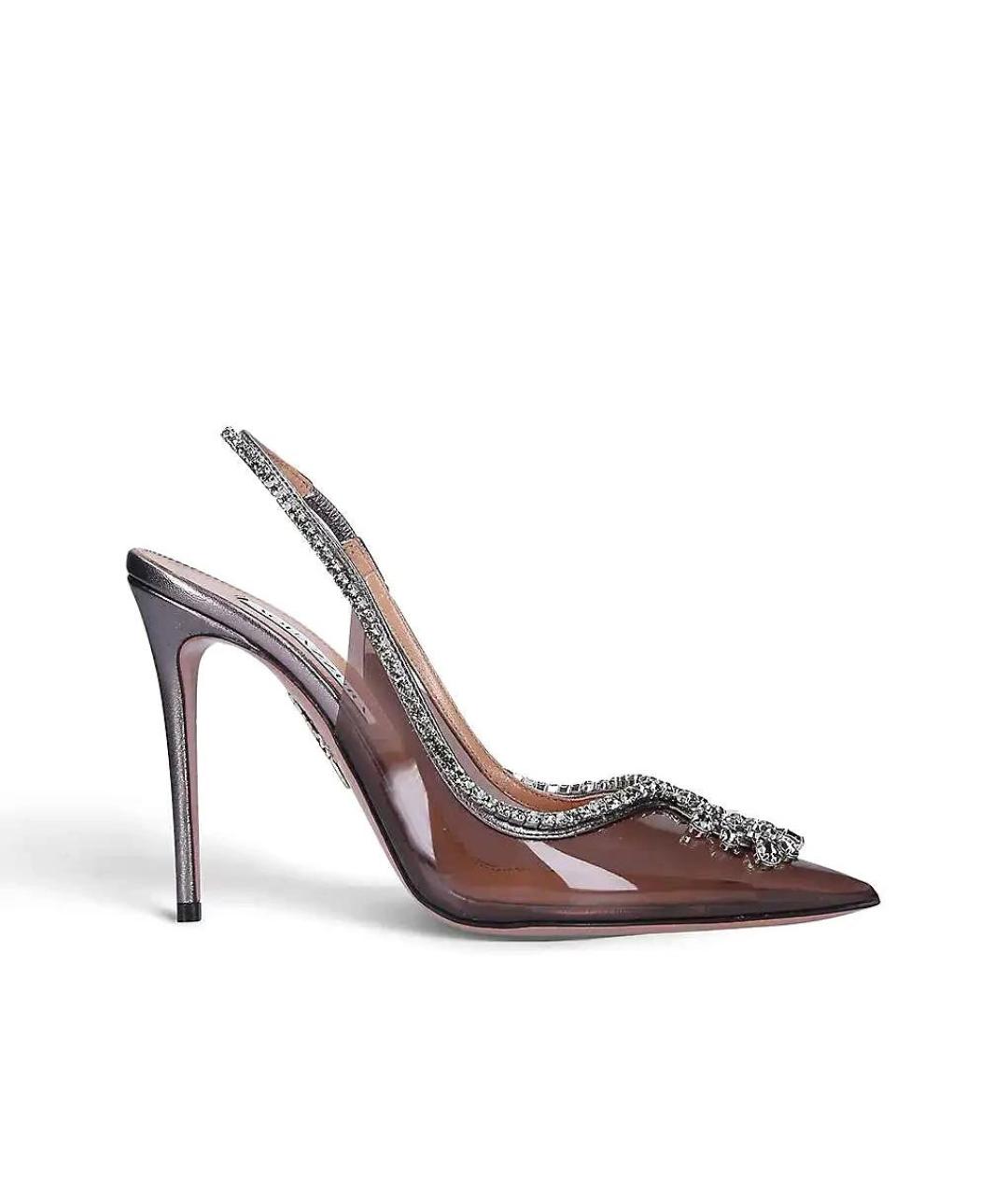 AQUAZZURA Коричневые кожаные туфли, фото 5