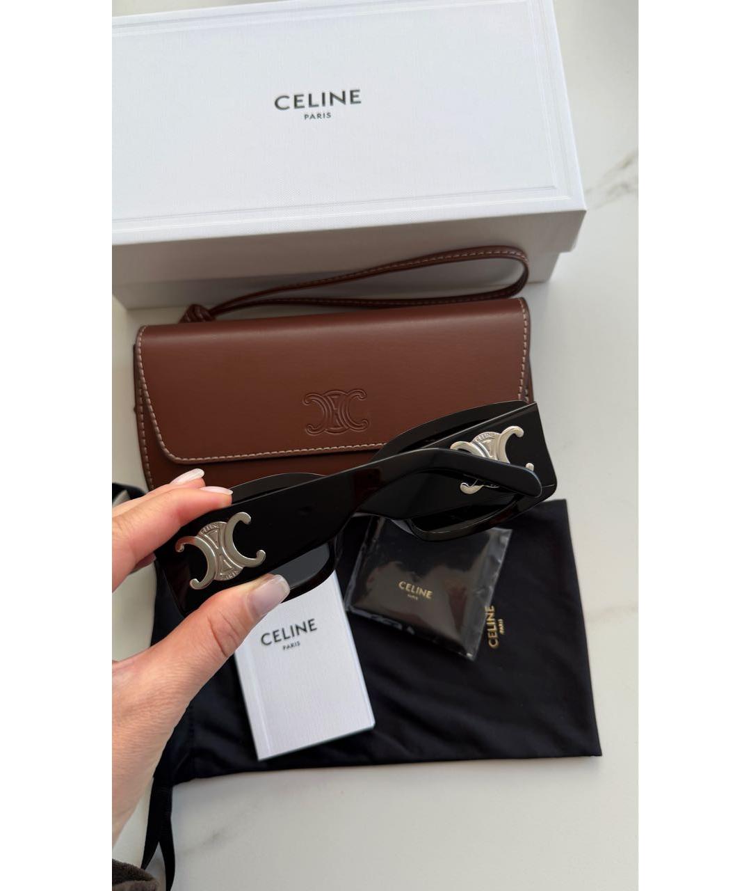 CELINE Черные пластиковые солнцезащитные очки, фото 5