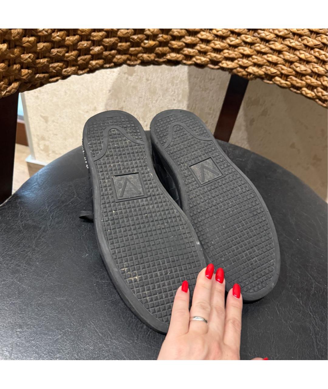 LOUIS VUITTON Черные кожаные низкие кроссовки / кеды, фото 6