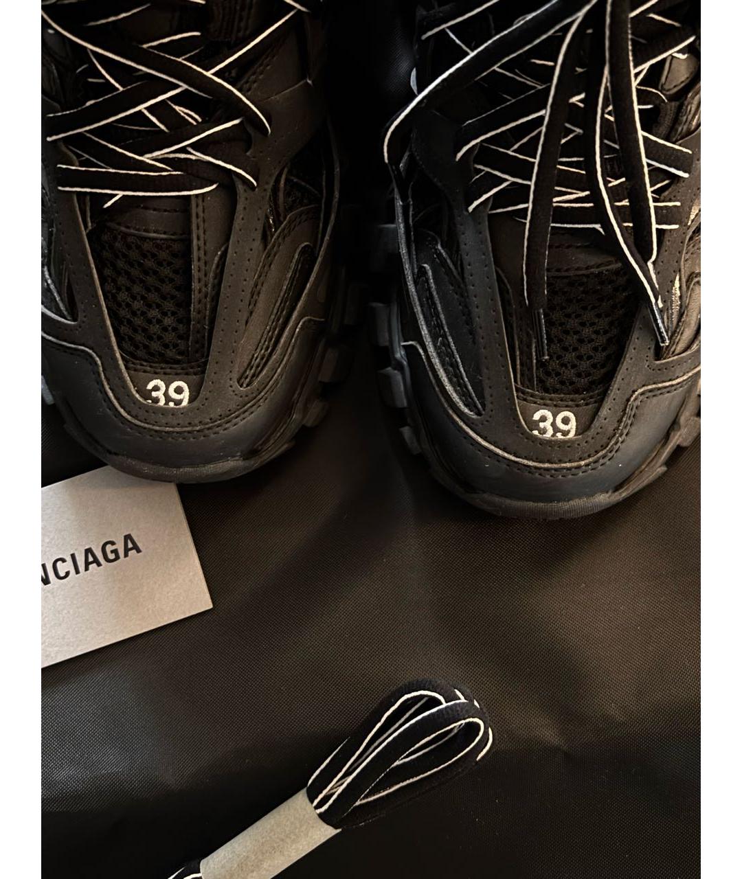 BALENCIAGA Черные кожаные кроссовки, фото 2