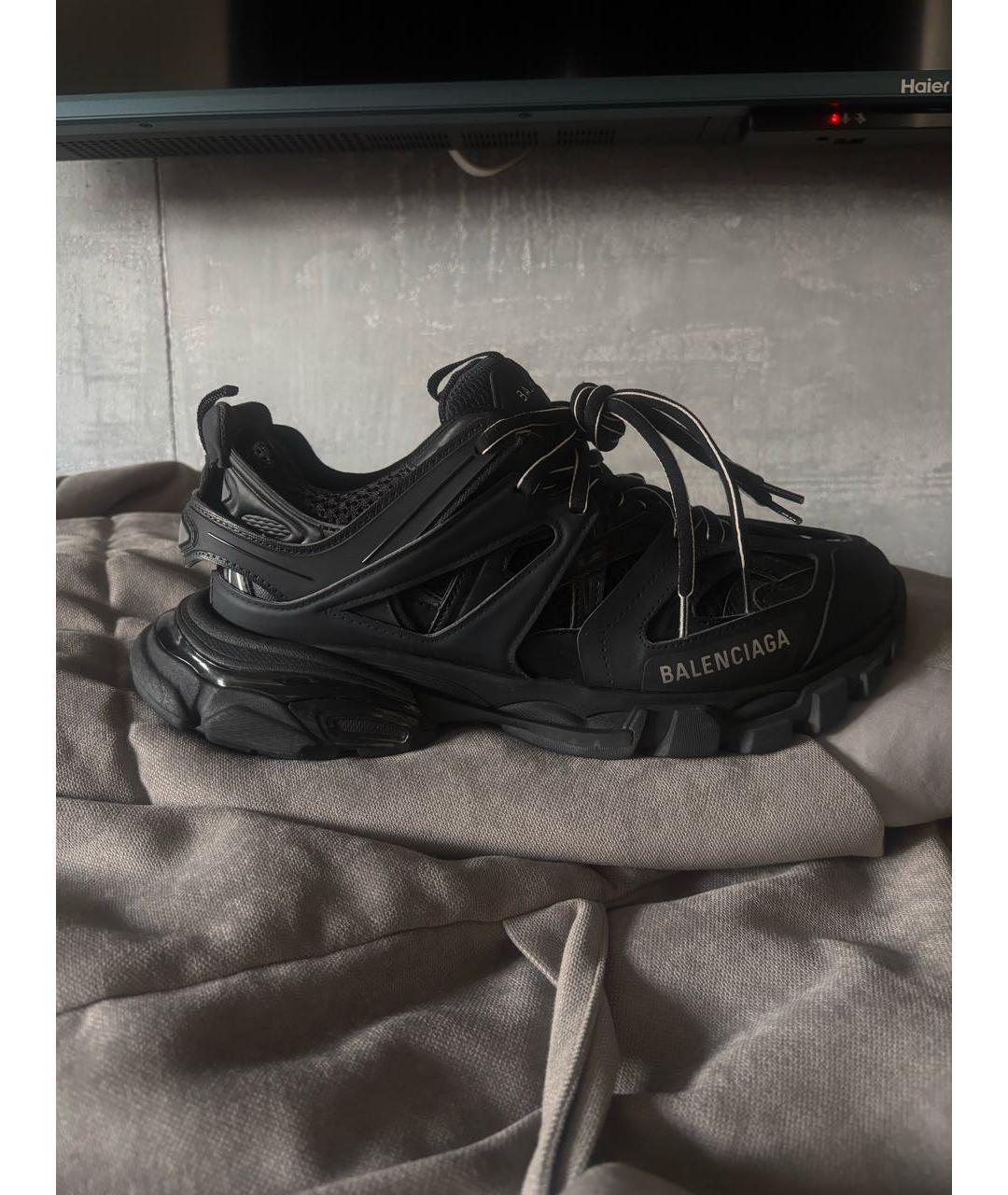 BALENCIAGA Черные кожаные кроссовки, фото 7