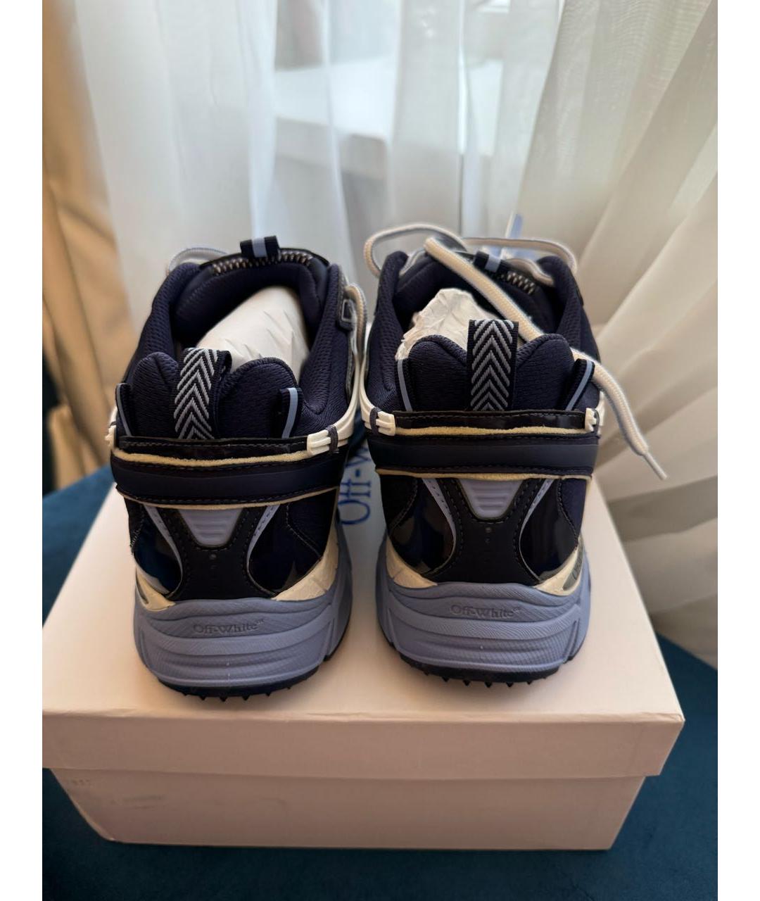OFF-WHITE Синие текстильные низкие кроссовки / кеды, фото 4