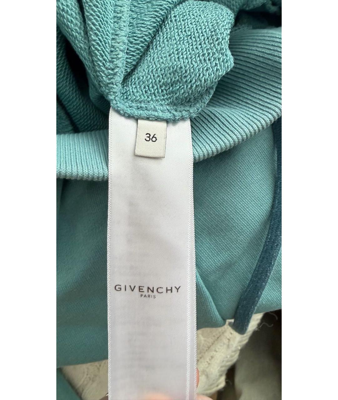 GIVENCHY Бирюзовые хлопковые спортивные брюки и шорты, фото 2