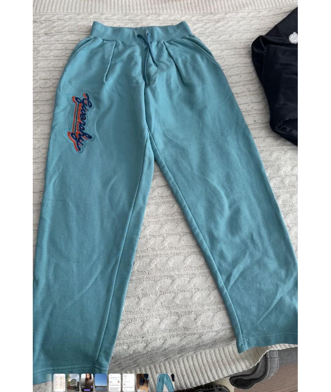 GIVENCHY Бирюзовые хлопковые спортивные брюки и шорты, фото 3