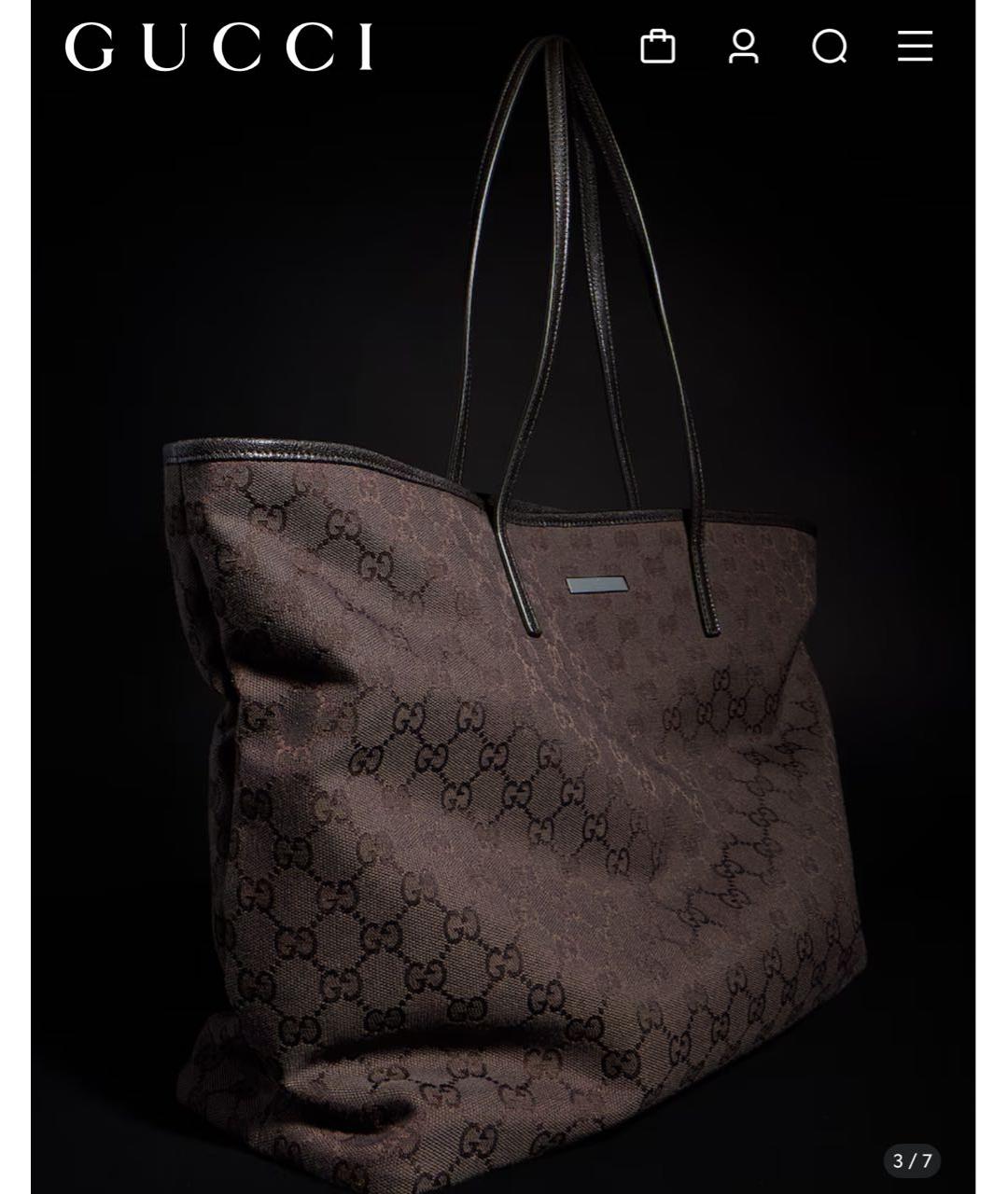GUCCI Коричневая сумка тоут, фото 3