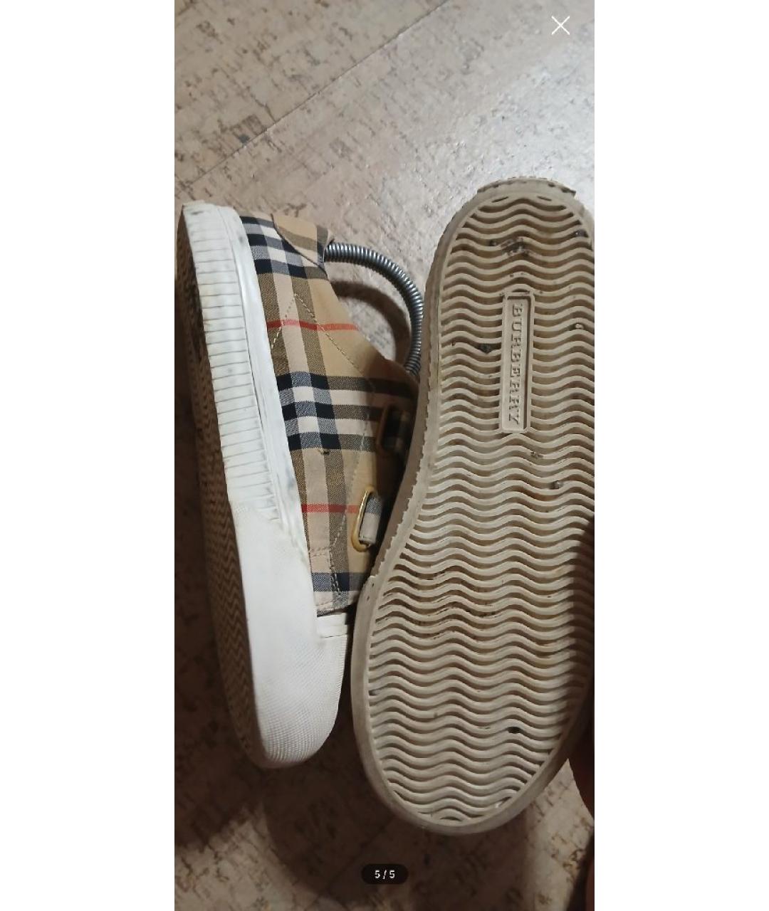 BURBERRY Бежевые ботинки, фото 4