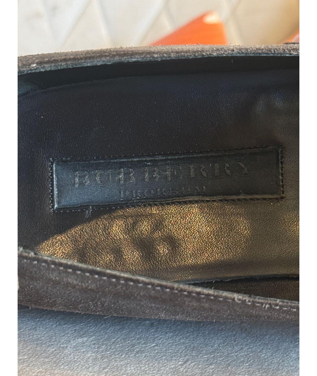 BURBERRY Антрацитовые замшевые лоферы, фото 6