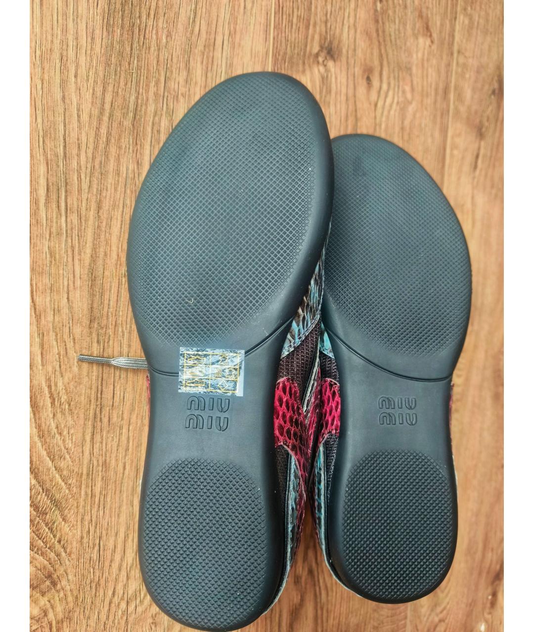 MIU MIU Мульти кожаные кроссовки, фото 6