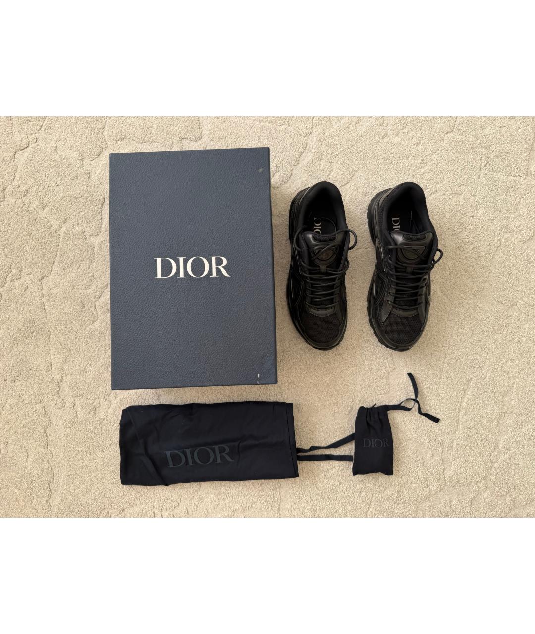 CHRISTIAN DIOR Черные кожаные низкие кроссовки / кеды, фото 7