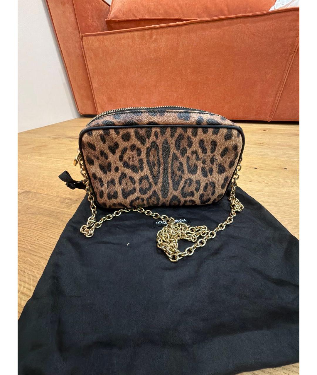 DOLCE&GABBANA Коричневая кожаная сумка через плечо, фото 3