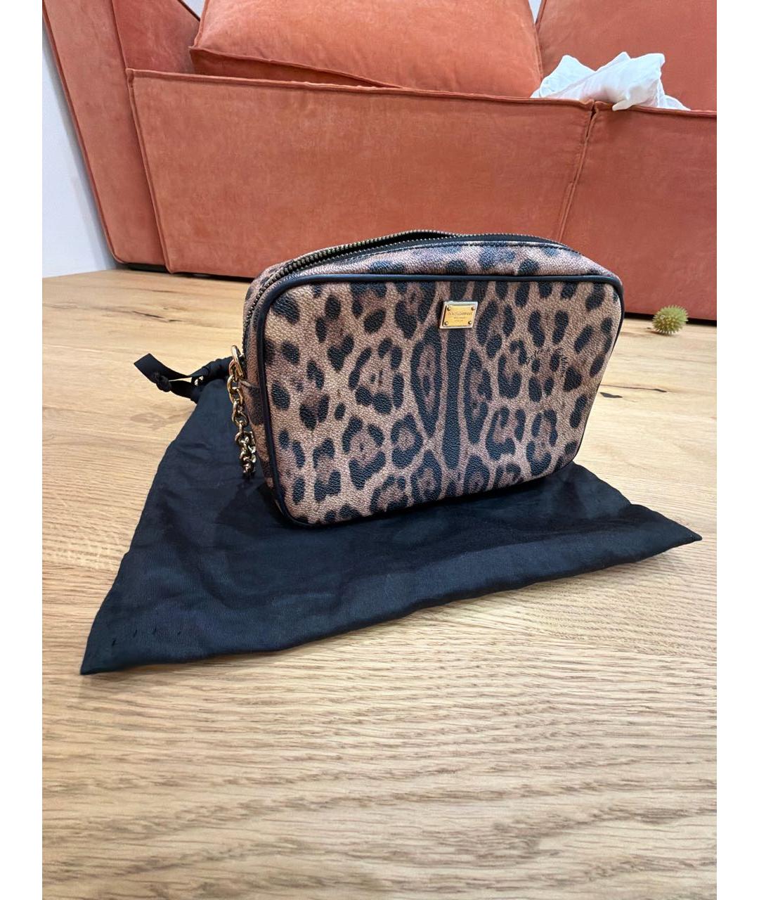 DOLCE&GABBANA Коричневая кожаная сумка через плечо, фото 2