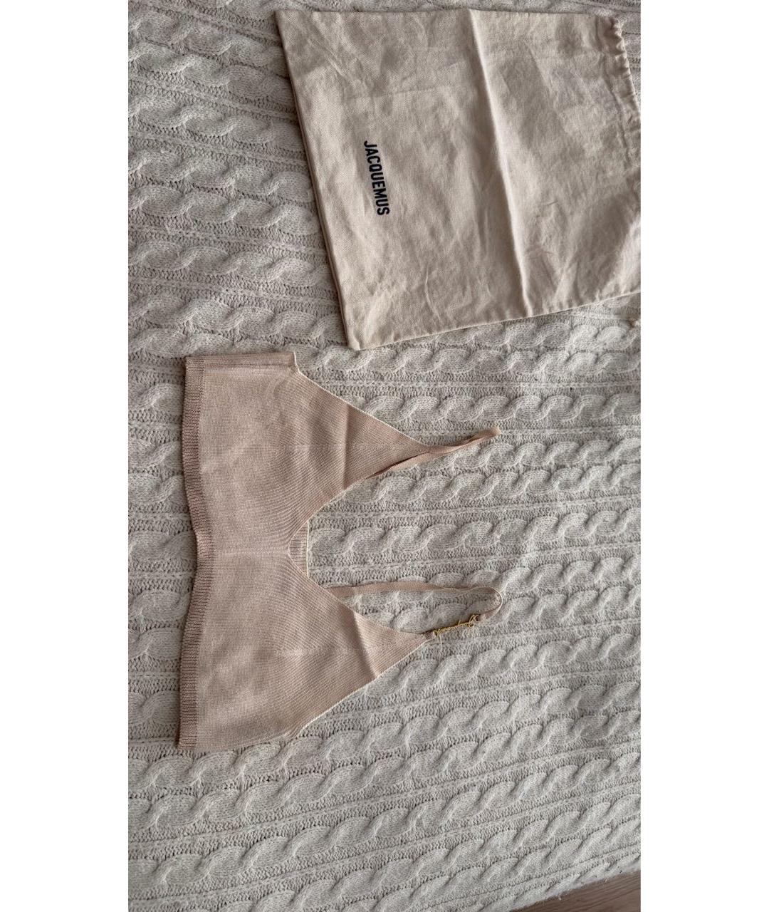 JACQUEMUS Бежевая майка, фото 3
