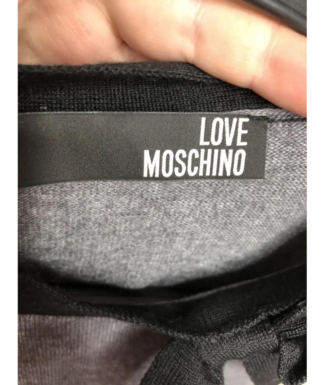 LOVE MOSCHINO Мульти шерстяное повседневное платье, фото 3