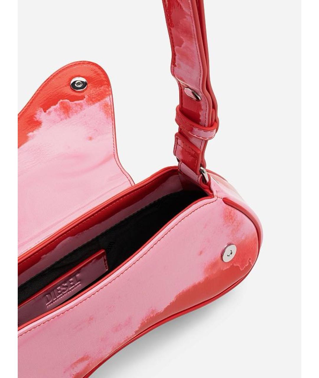 DIESEL Красная сумка с короткими ручками из искусственной кожи, фото 4