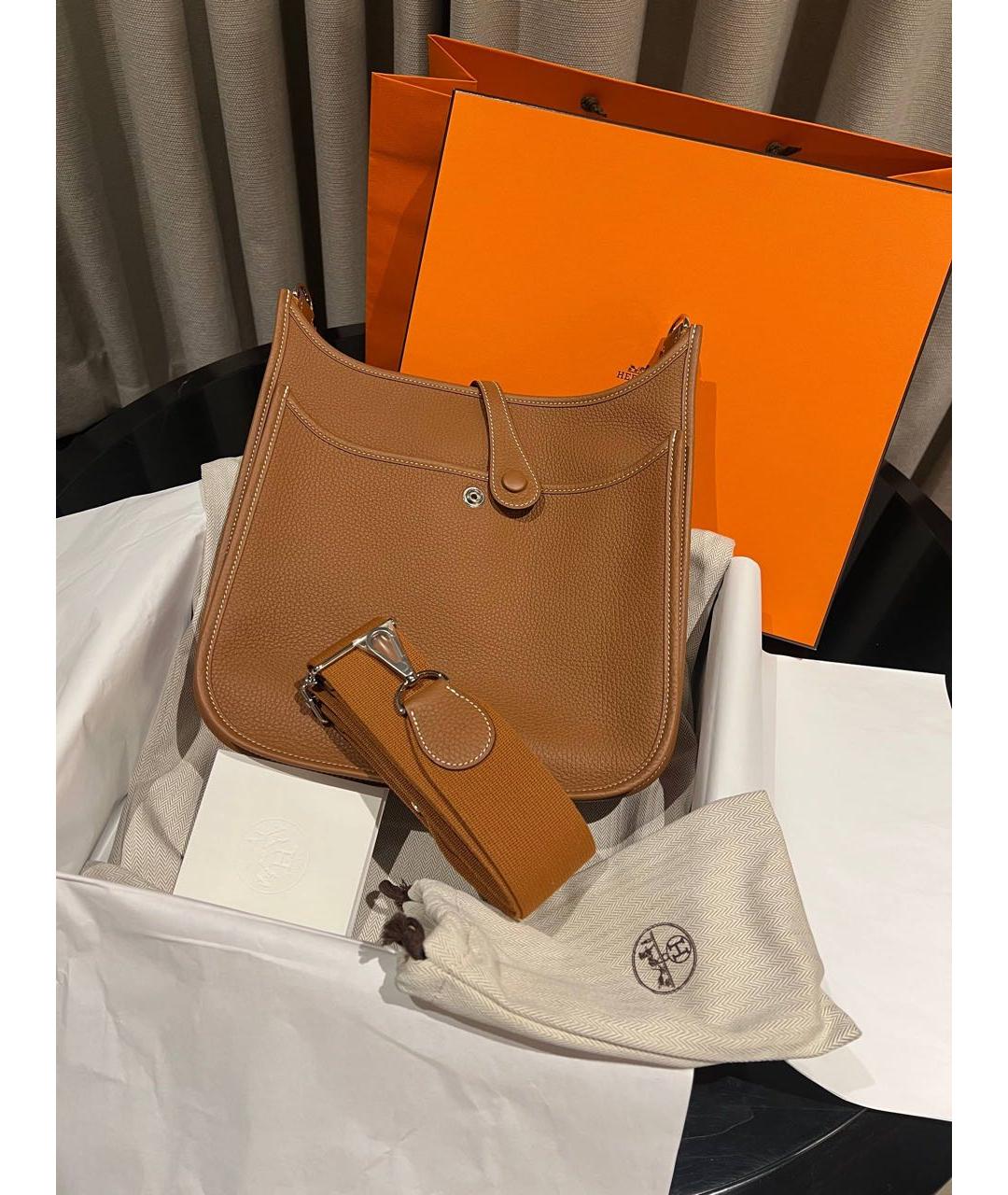 HERMES Коричневая кожаная сумка через плечо, фото 3