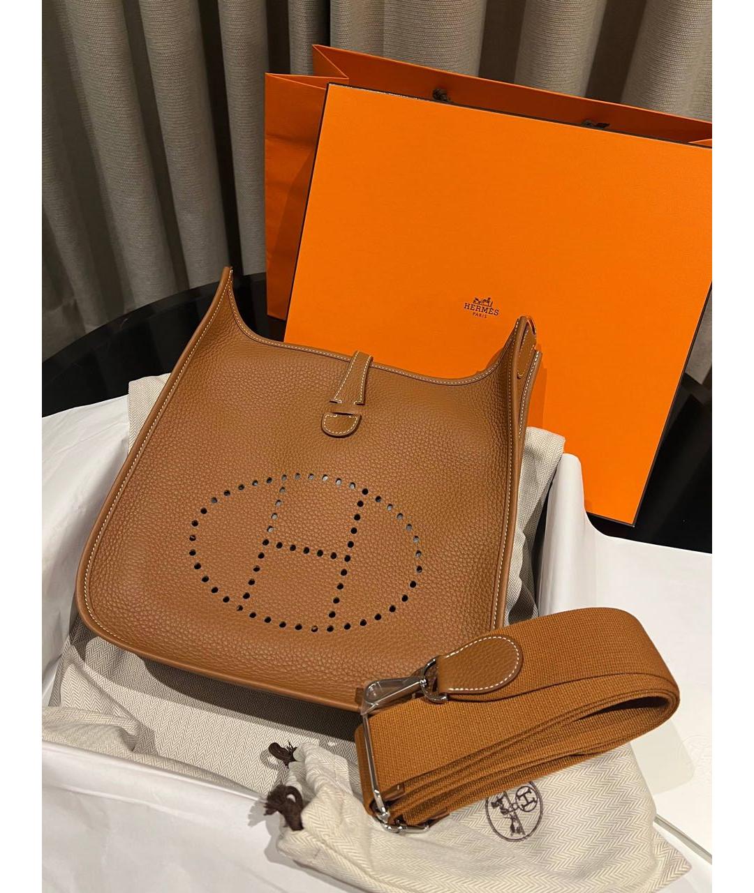 HERMES Коричневая кожаная сумка через плечо, фото 2