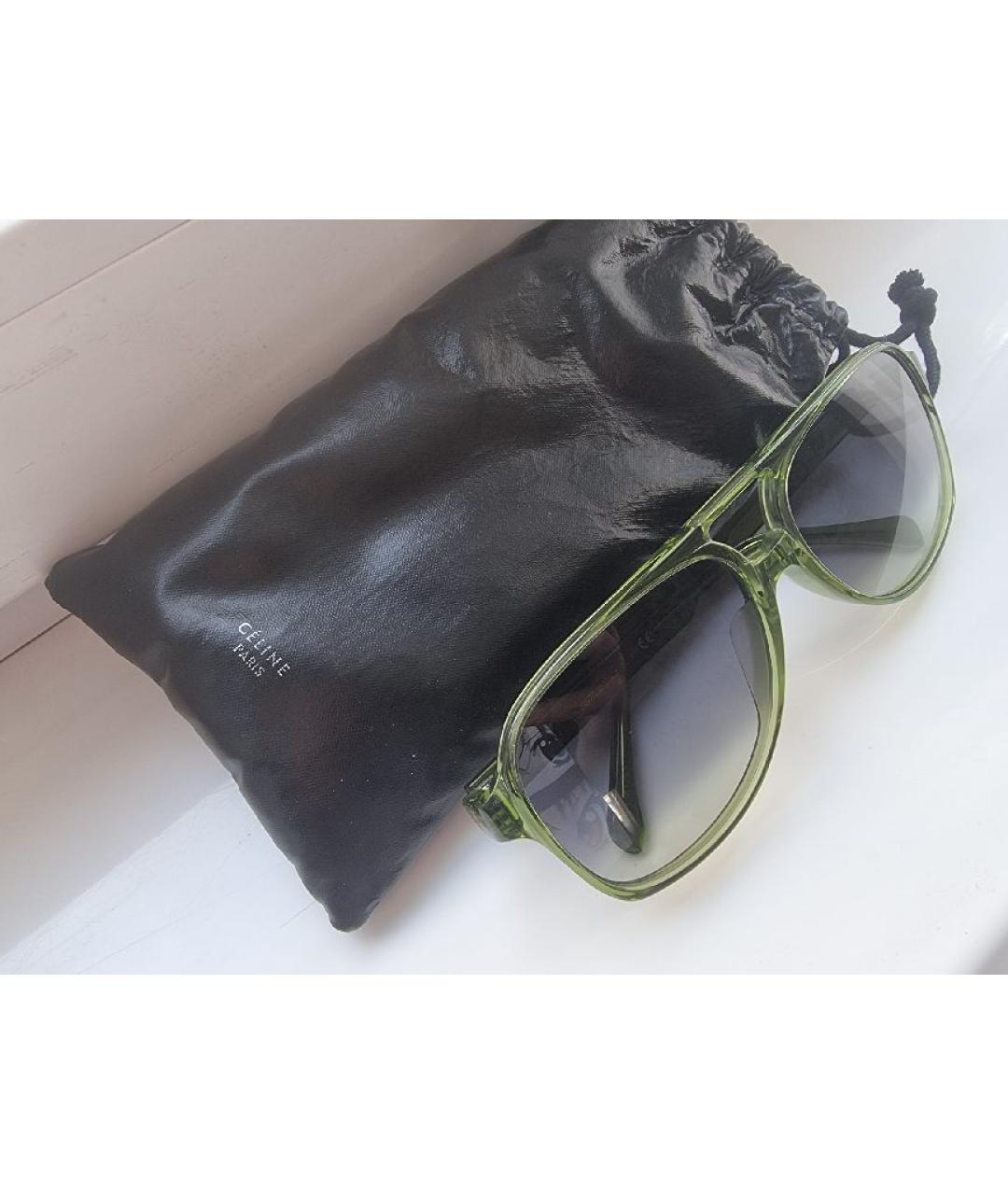 CELINE Зеленые пластиковые солнцезащитные очки, фото 3