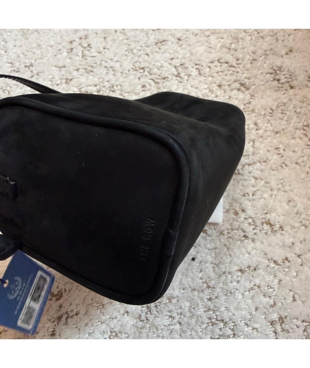 THE ROW Черная замшевая сумка с короткими ручками, фото 4