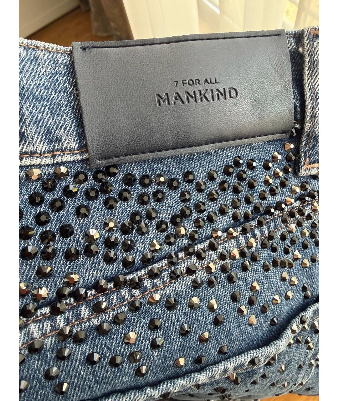 7 FOR ALL MANKIND Синие хлопко-эластановые прямые джинсы, фото 7