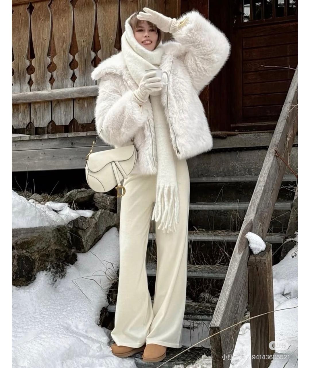CHRISTIAN DIOR Белая кожаная сумка с короткими ручками, фото 9