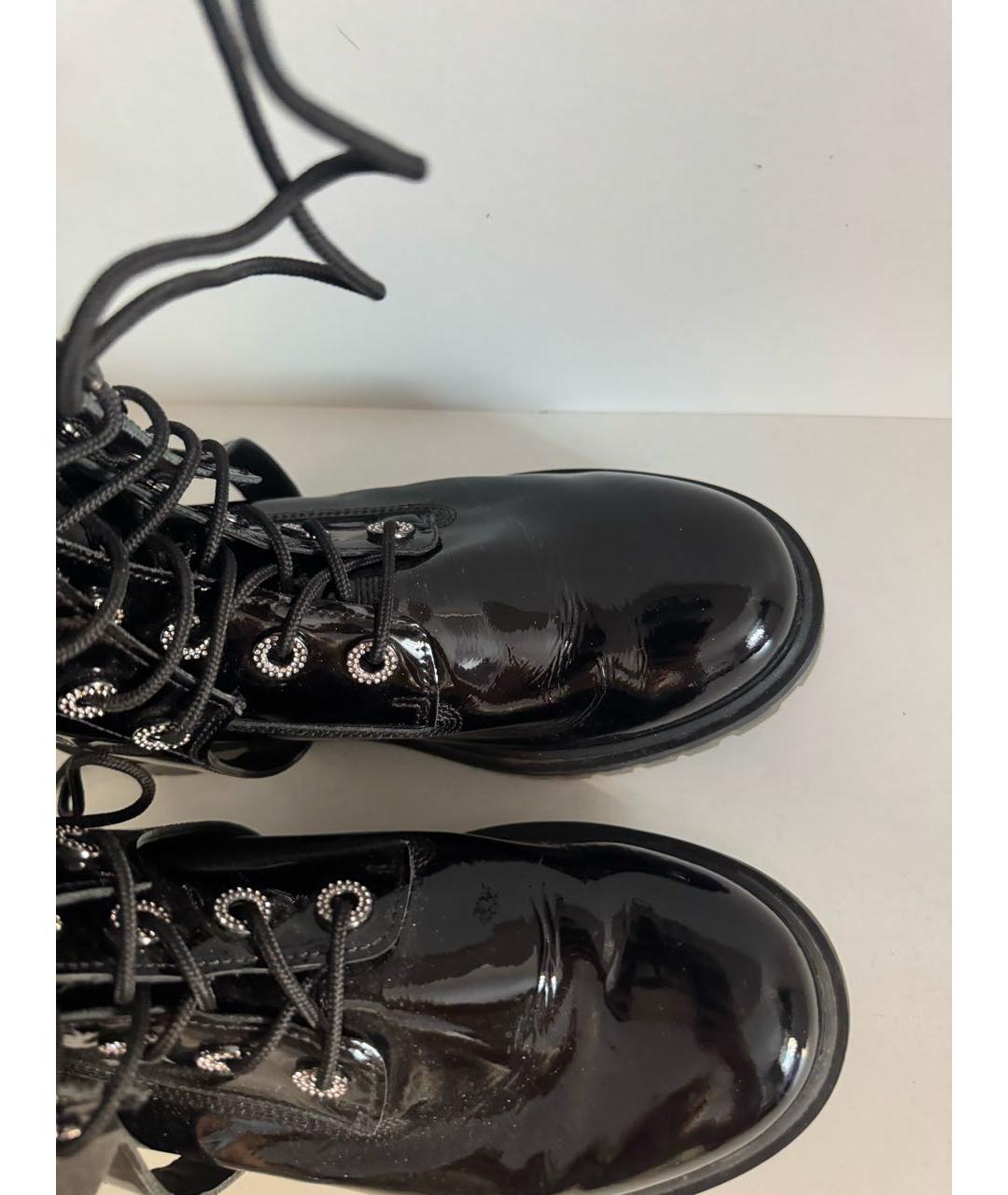 JIMMY CHOO Черные ботфорты из лакированной кожи, фото 3