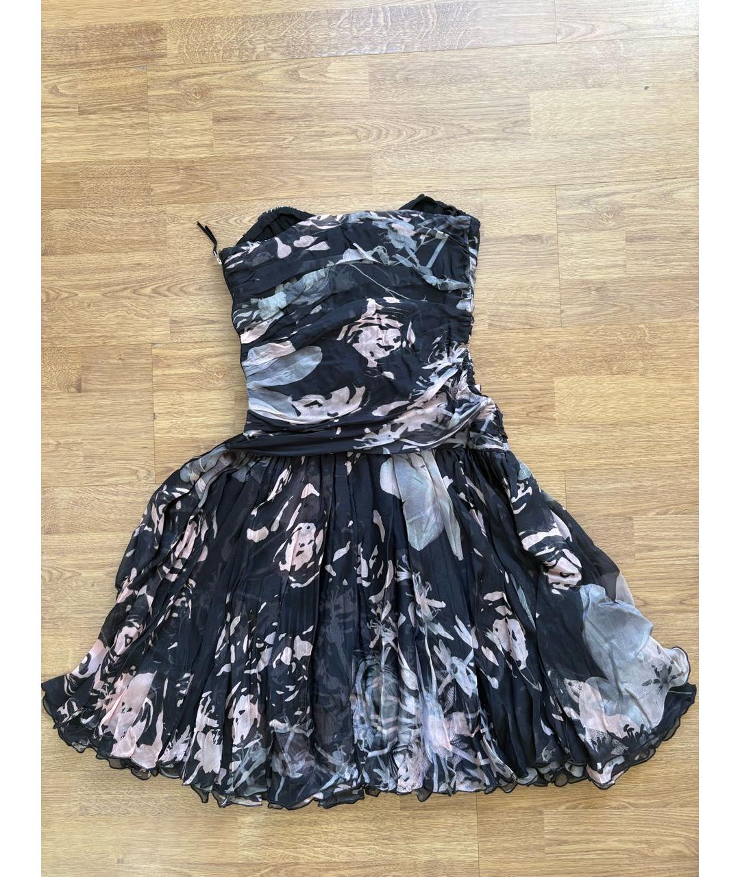 DOLCE&GABBANA Черное шелковое коктейльное платье, фото 2